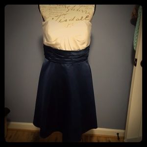 Navy and white dress